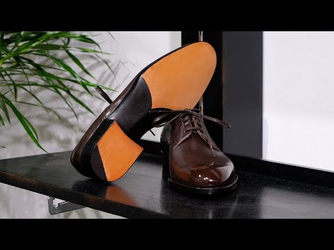 The Making of Luxury Derby Shoes with Italian Calf Leather