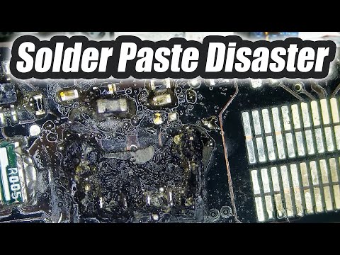 Mac mini Big mess caused by Solder paste. Fan connector replacement.