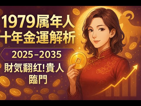 1979年屬羊人｜未來十年財運全面翻轉！2025–2035金運流年大揭密 🐏💰