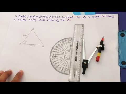 Constructing a square of area equal to a given triangle.