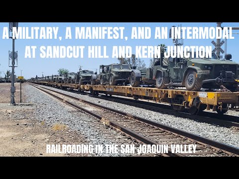 A HUGE Military Train At Kern Junction