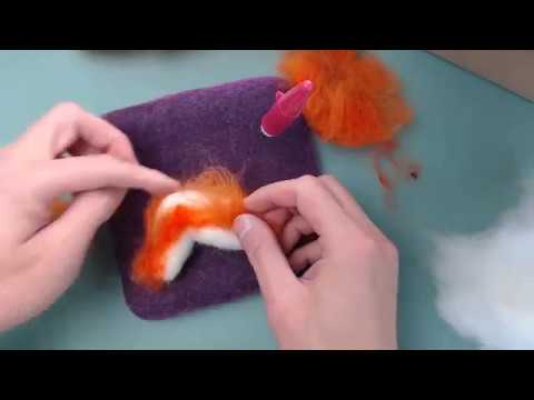 how to needle felting for beginner making fox with Woolbuddy