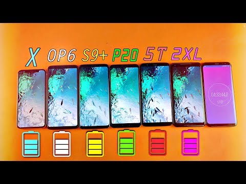 OnePlus 6 vs iPhone X vs S9 Plus vs P20 Pro vs OnePlus 5T vs Pixel 2 XL - Battery Drain Test