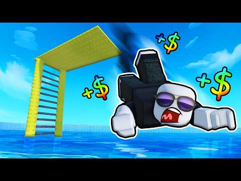 reaching MAX Height in Roblox dive into a pool...