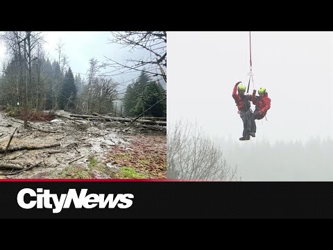 8 people, 2 dogs, 1 cat rescued after Coquitlam mudslide