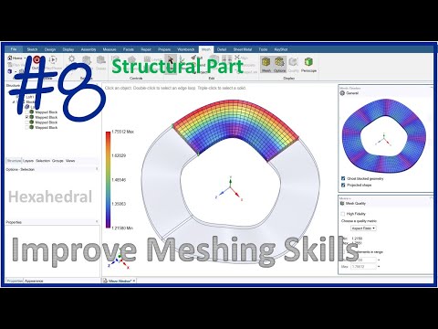 ANSYS SpaceClaim: Meshing | How to generate a high quality hexahedral mesh for a wave washer