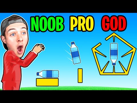 I LANDED AN IMPOSSIBLE BOTTLE FLIP in HAPPY WHEELS!