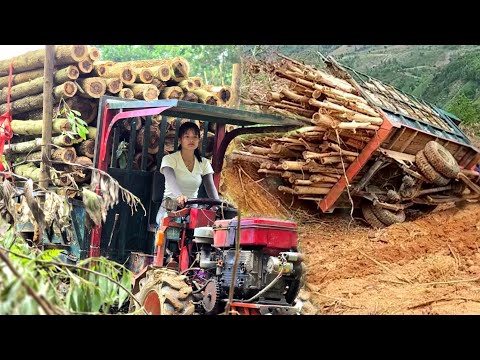 Full video: 100 days of female wood transport driver going through dangerous roads &Vietnamese girl 