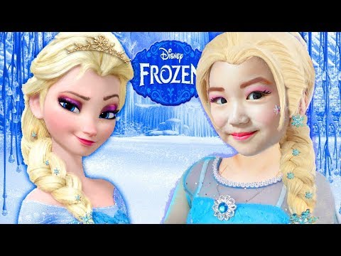 보람이 엘사 메이크업 받고 공주로 변신 했어요! 겨울왕국 페이스 페인팅 어린이 화장품 Kids Makeup FROZEN Elsa with Colours Paint