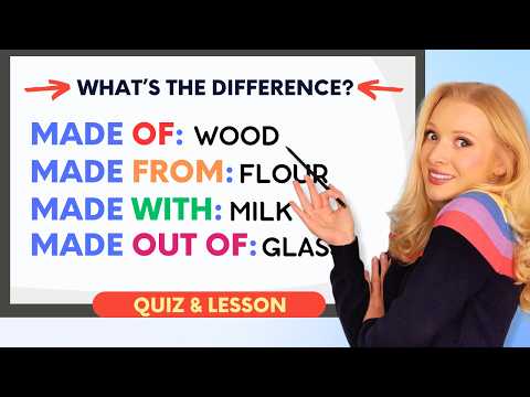 Difference between MADE OF / MADE FROM / MADE WITH / MADE OUT OF - Incredibly Useful English Grammar