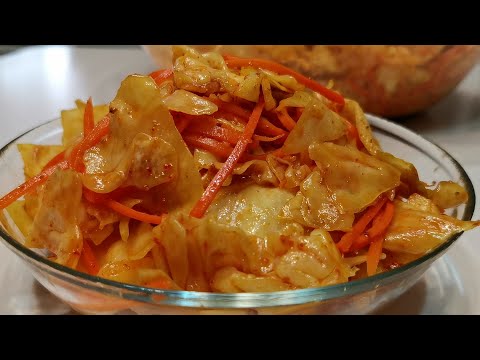 🥕КОЧАН КАПУСТЫ И Одна Морковка. ! ОБАЛДЕННАЯ КАПУСТА По- КОРЕЙСКИ !🍲
