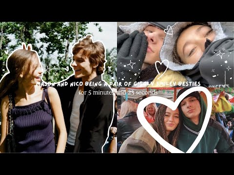 Mason Thames and Nico Parker being a pair of giggly and smiley besties for 5 minutes and 23 seconds