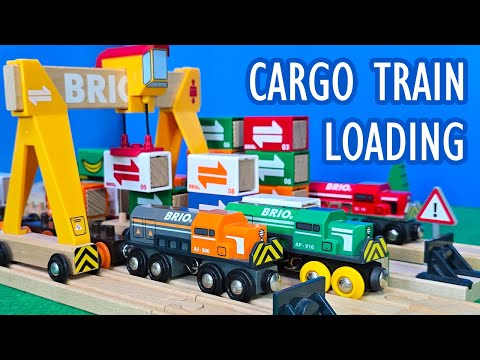 BRIO Wooden Trains Cargo Train Loading Yard