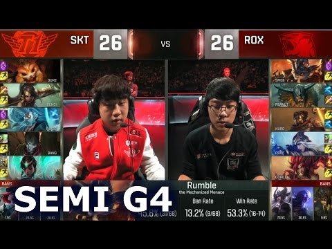 SKT vs ROX - Game 4 Semi Finals Worlds 2016 | LoL S6 World Championship SK Telecom T1 vs Rox Tigers