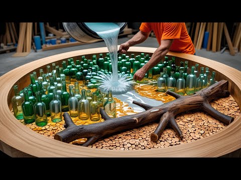 Repurposing Tree Branches & Glass Bottles || Transforming Them into a Luxurious Epoxy Table