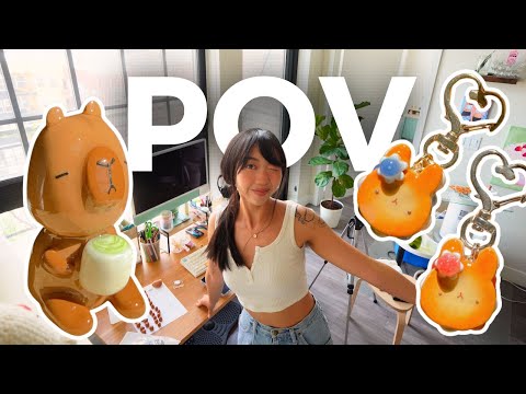pov: my cozy clay business ✿ store launch & packing 140 orders!!! #studiovlog #polymerclay