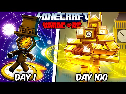 I Survived 100 Days as a CLOCKMAN in Hardcore Minecraft!