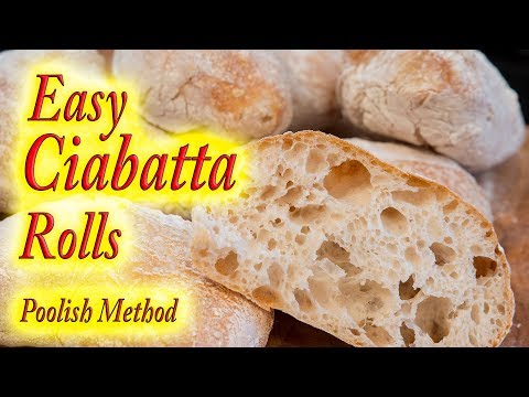 Ciabatta bread rolls made at home