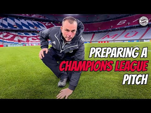 How to prepare the pitch for a Champions League matchup! | Our Greenkeepers at work – BTS