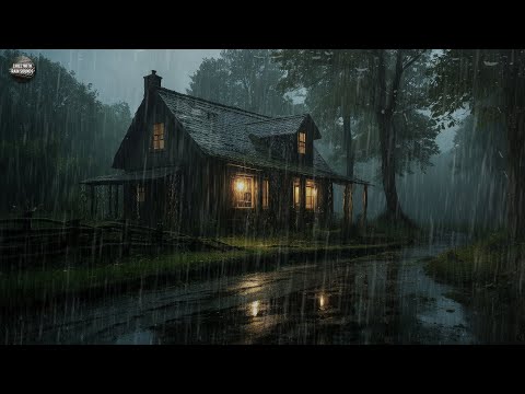 Sleep Instantly in 4 Minutes with Heavy Rain & Campfire, Thunder on Ancient Tent in Forest at Night