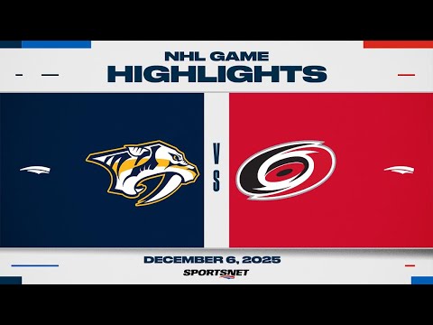 NHL Highlights | Predators vs. Hurricanes - December 6, 2025