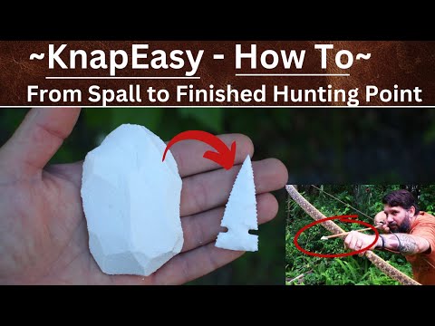 KnapEasy Full work-through. From spall to finished hunting point.