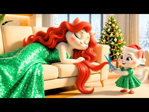 😱 OMG! Cute Little Cat Cuts Mom’s Hair at Christmas, to Buy a Coat for a Friend 🎄🐱. | AI Cat Story