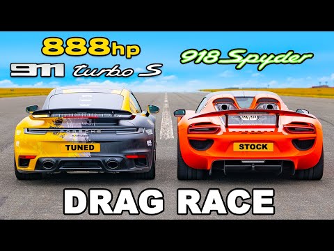 Porsche 918 Spyder v Tuned 911 Turbo S: DRAG RACE