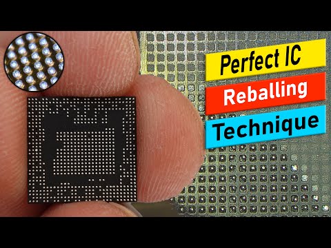 How to reball any BGA IC CPU EMMC with universal stencil | IC reballing Technique