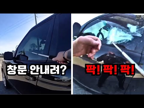 경찰의 인내심을 시험한 레인지로버 운전자, 결국 삼단봉 철퇴