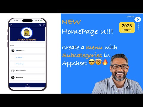 NEW 2025 AppSheet Homepage! Create a Modern Menu with Sub-Categories (UI/UX Upgrade)