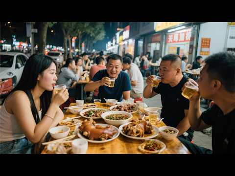 安徽淮南35年大排档，下夜班美女最爱 清水煮猪蹄加料再拌35块一个【舟小九】