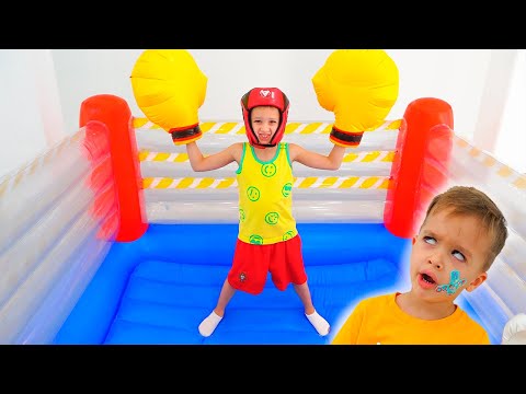 Vlad and Niki play sports and want to be strong - Funny stories for kids