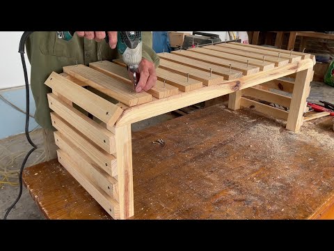 Woodworking For Beginners - Relaxing Bench, Garden Decoration made from Pine Wood