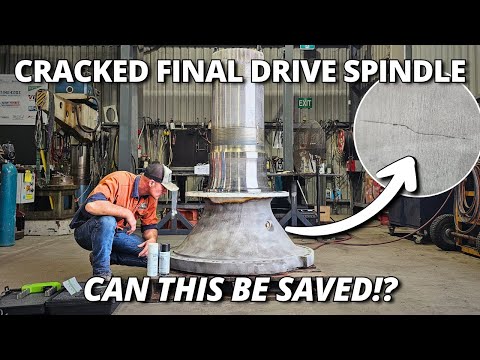 Can We Save This CRACKED Final Drive Spindle Off a CAT 793 Mining Truck!?