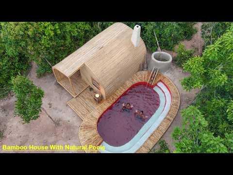 169 Day Build Bamboo Shelter House With Tunnel Natural Pools