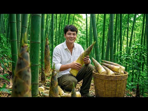 Harvest 100kg+ Giant Bamboo Shoots, Sell at Market & Keep Our Farm Growing | Farm Life
