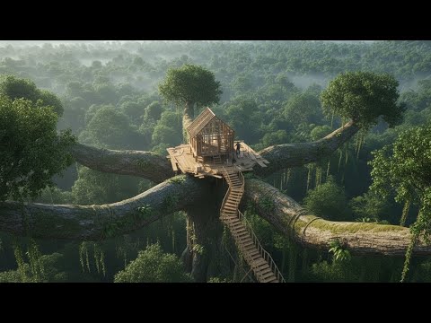 Building a Treehouse in the Frozen Wild Forest – Survival From Start to Finish