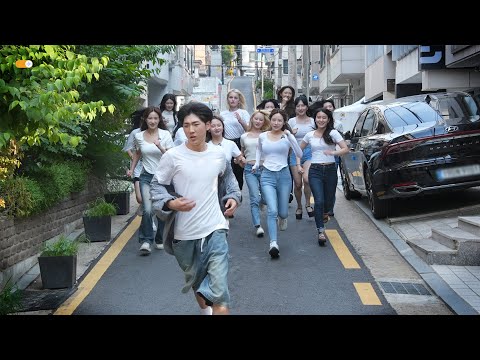 A collection of men's reactions when all of a sudden the beauties follow