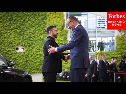 Ukrainian President Volodymyr Zelensky Arrives In Germany And Meets With Chancellor Friedrich Merz