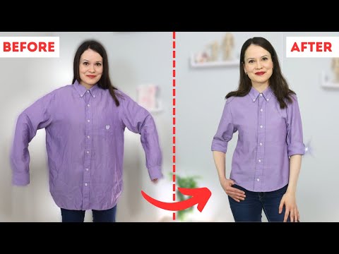 How to upcycle a men's shirt to fit a woman! (step-by-step)