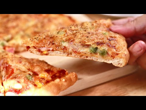 Crispy pizza dough recipe :1 minute kneading /脆底披萨1分钟手揉面团食谱/薄底披萨【阿栗食譜36】
