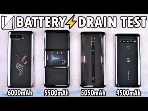 Asus ROG Phone 5 vs Legion Phone 2 Pro vs RedMagic 6 vs Black Shark 4 Pro Battery Life DRAIN TEST!