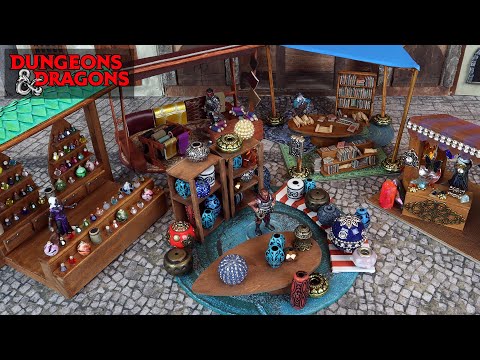 Exotic Bazaar Stalls - DIY Miniature Terrain for Dungeons & Dragons!