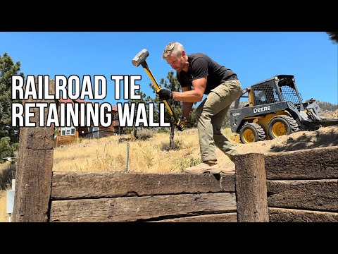 DIY 6ft Railroad Tie Retaining Wall with Drainage | Full Build + Cost Breakdown
