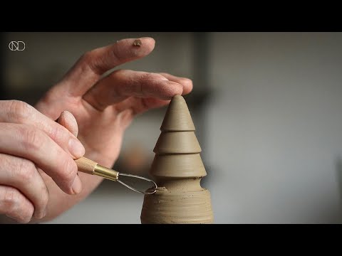 크리스마스트리🎄 캔들홀더 만들기 : Making Pottery Candle Holder on the Wheel   [ONDO STUDIO]