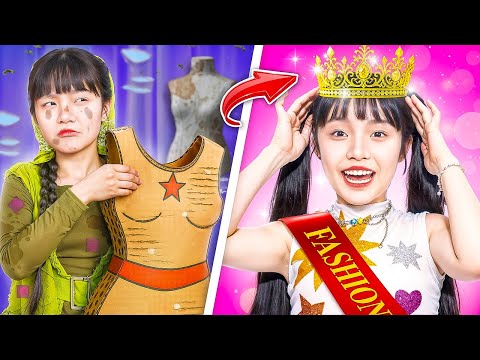 La Pauvre Fille Veut Être Une Fashionista! Riche Vs Pauvre Vs Giga Riche Au Concours Fashionista!