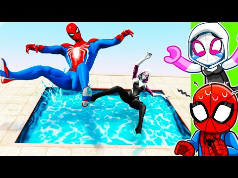 SPIDERMAN & GWEN vs 9,784,532 Feet Fall!