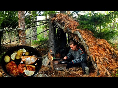 Building a Hidden Forest Shelter & Primal Kitchen