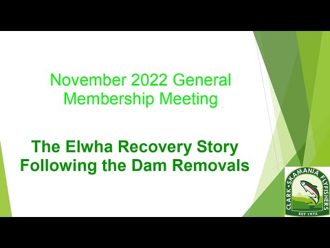 Elwha River Recovery Following Dam Removal